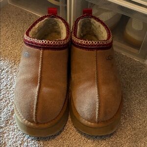 UGG Tan and Red Platform Shoes